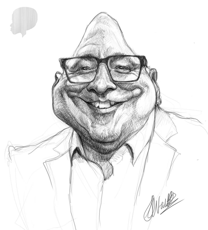 Caricatured of Simon Beard